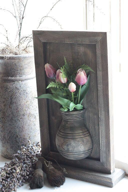 Kruiklijst met DUBBELE kruiken compleet met tulpen, Www.jufbrocante.nl, Www.jufbrocante.nl, Nieuw, Ophalen of Verzenden