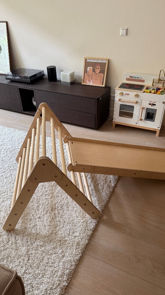 Premium klimrek/glijbaan klimdriehoek Jindl (inklapbaar), Kinderen en Baby's, Speelgoed | Houten speelgoed, Ophalen, Zo goed als nieuw