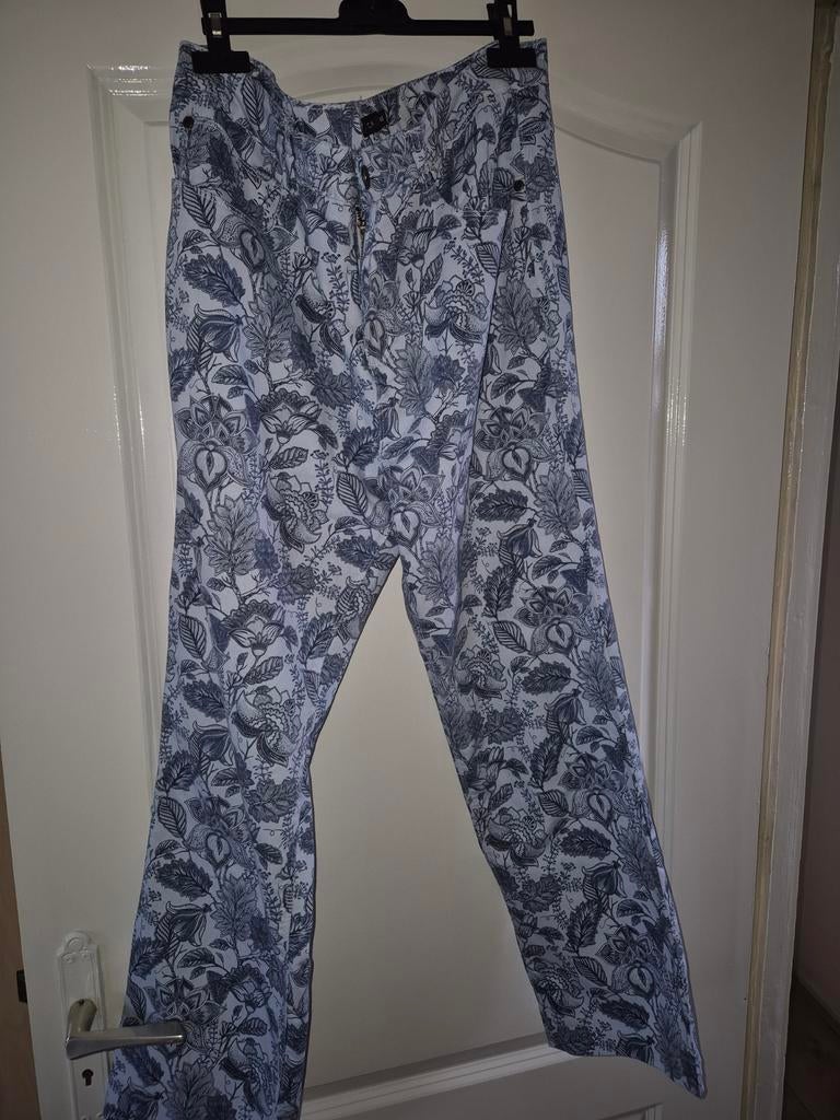 Pescara broek met bloemenprint - Maat 48, Blauw, Maat 46/48 (XL) of groter, Pescara, Ophalen of Verzenden