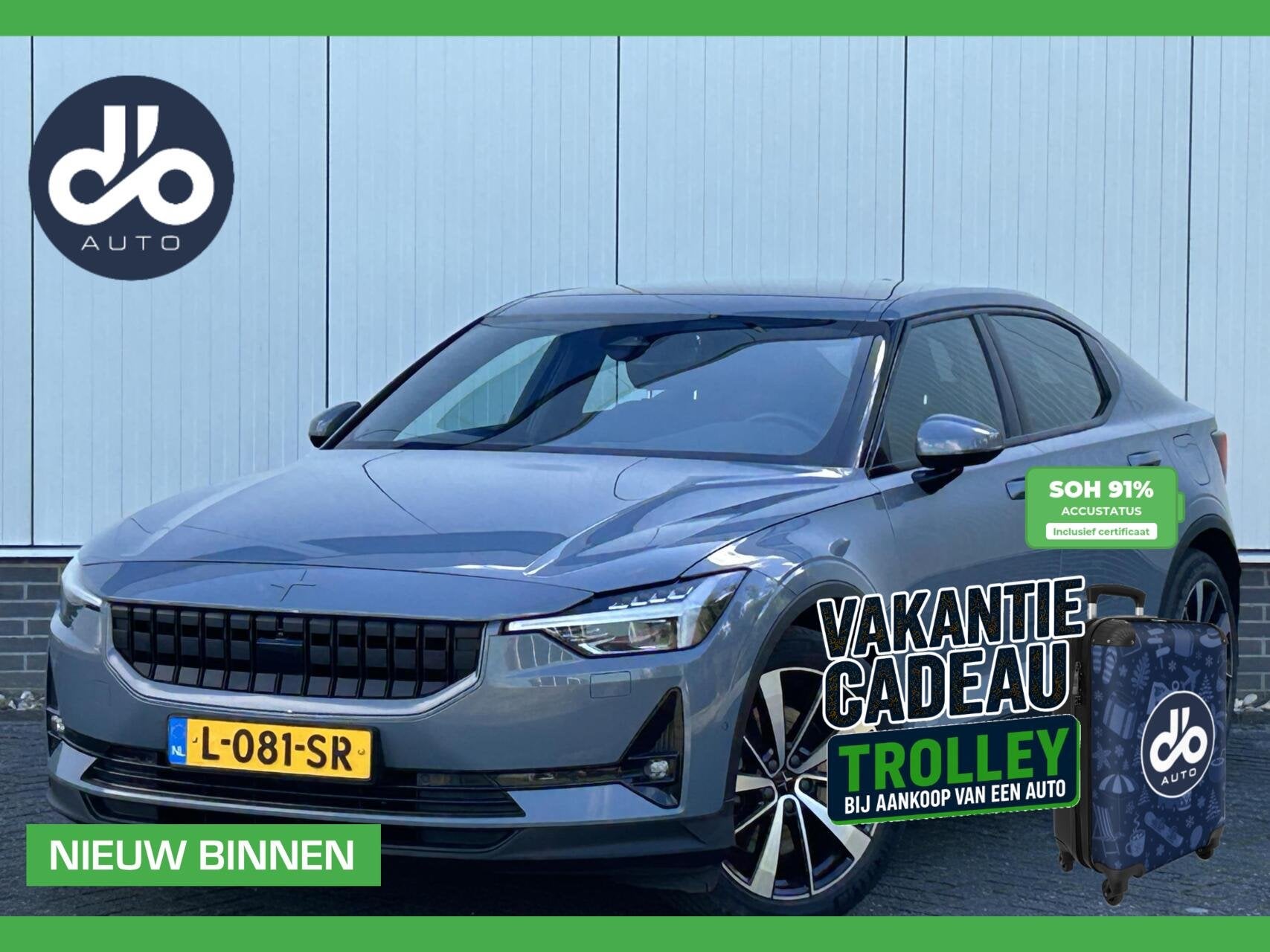 Polestar 2 Long Range Dual Motor Plus Pilot78kWh SOH 91% I T, Auto's, Stof, Gebruikt, Zwart, Origineel Nederlands