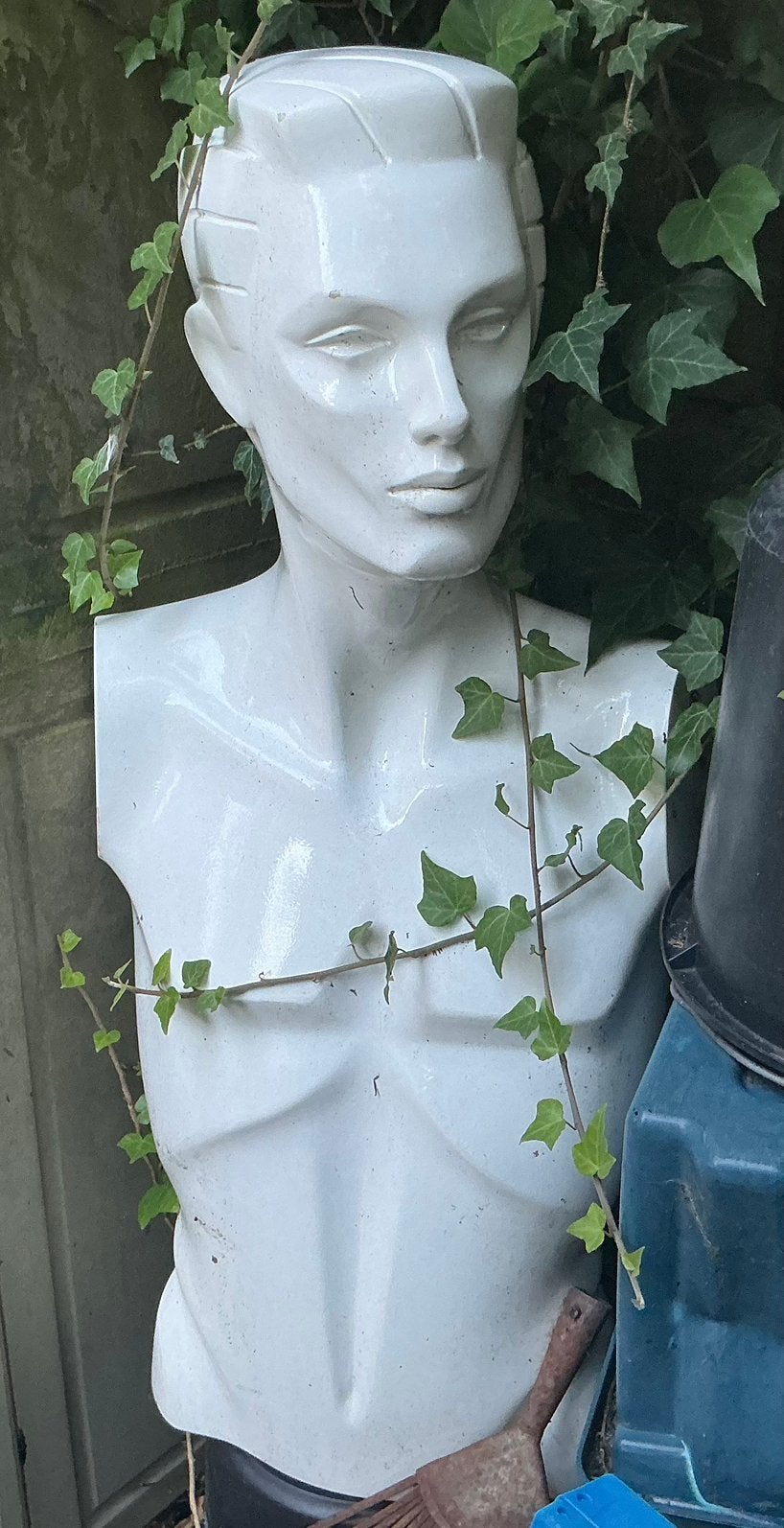 Bijzondere mannelijke paspop/mannequin in wit kunststof., Ophalen