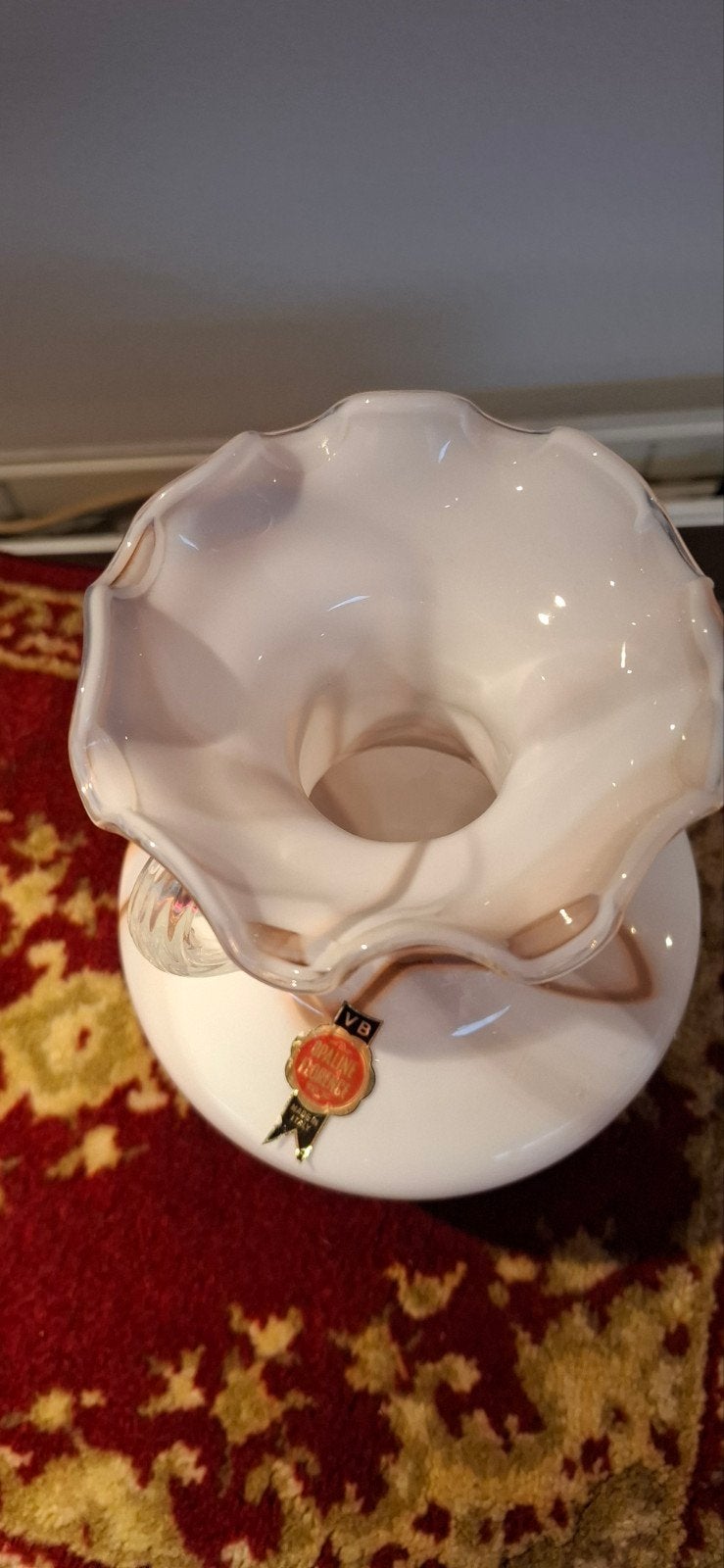 Opaline vaas met handvat, Italiaans design, Ophalen of Verzenden