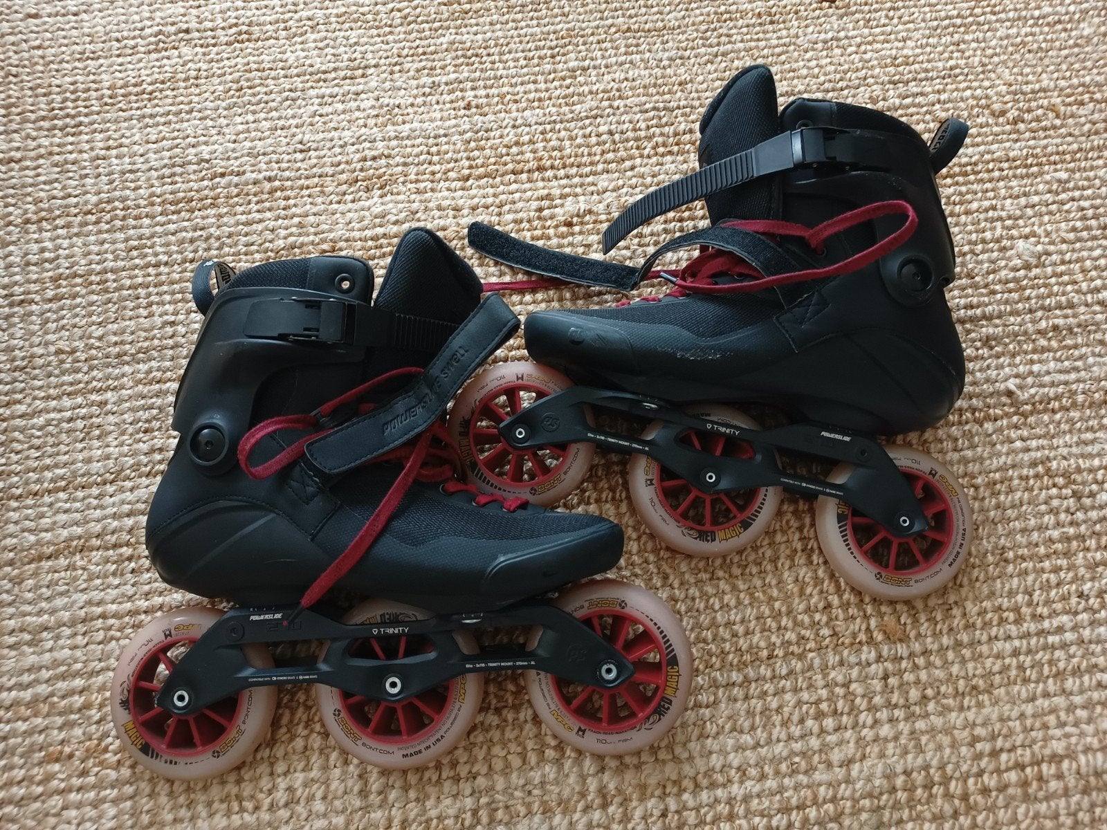 Powerslide triple black 110mm. Maat 44., Ophalen of Verzenden, Zo goed als nieuw, Powerslide