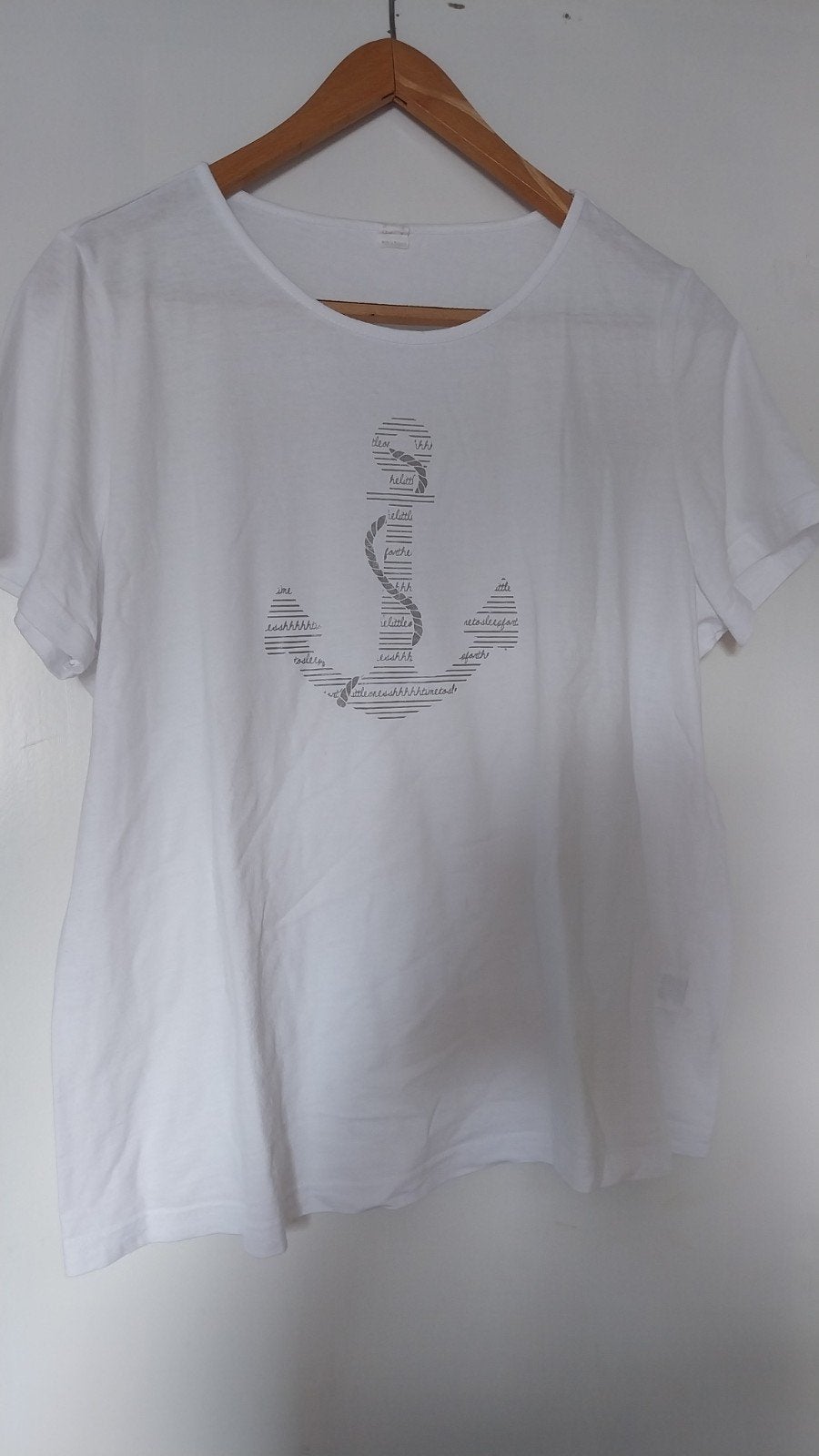 Dames t-shirt korte mouw, Wit, Maat 46/48 (XL) of groter, Ophalen of Verzenden, Zo goed als nieuw