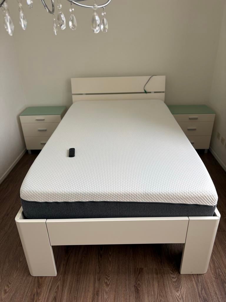 Elektrisch verstelbaar bed 120x200 - Bossflex 600, Ophalen, Verstelbaar, Wit, Zo goed als nieuw