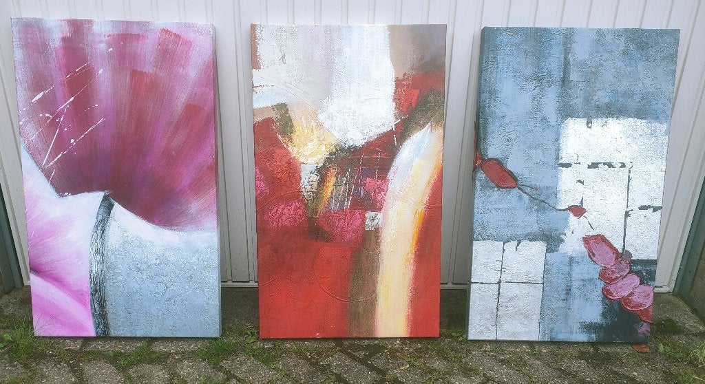 Moderne schilderijen – Drieluik., Antiek en Kunst, Ophalen