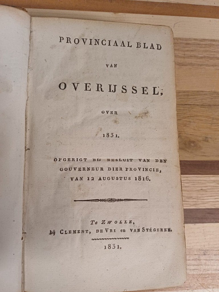 Provinciaal blad van Overijssel over 1831, Ophalen of Verzenden