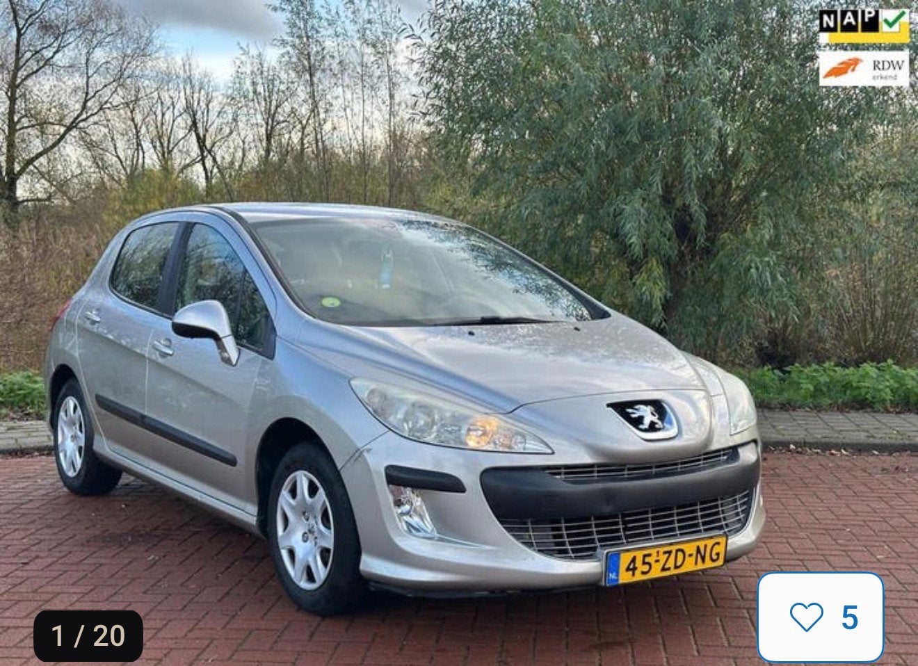 Peugeot 308 1.6 VTI 16V 5-DRS AUT 2008 Grijs, Auto's, Peugeot, 1287 kg, 4 cilinders, 690 kg, Particulier