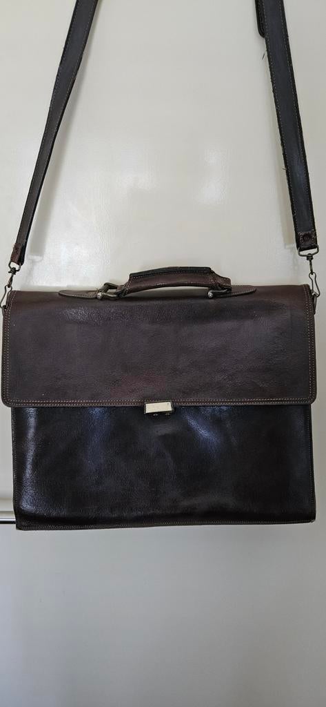Unisex aktetas met laptopvak - rits defect, Overige merken, Gebruikt, Bruin, Ophalen of Verzenden