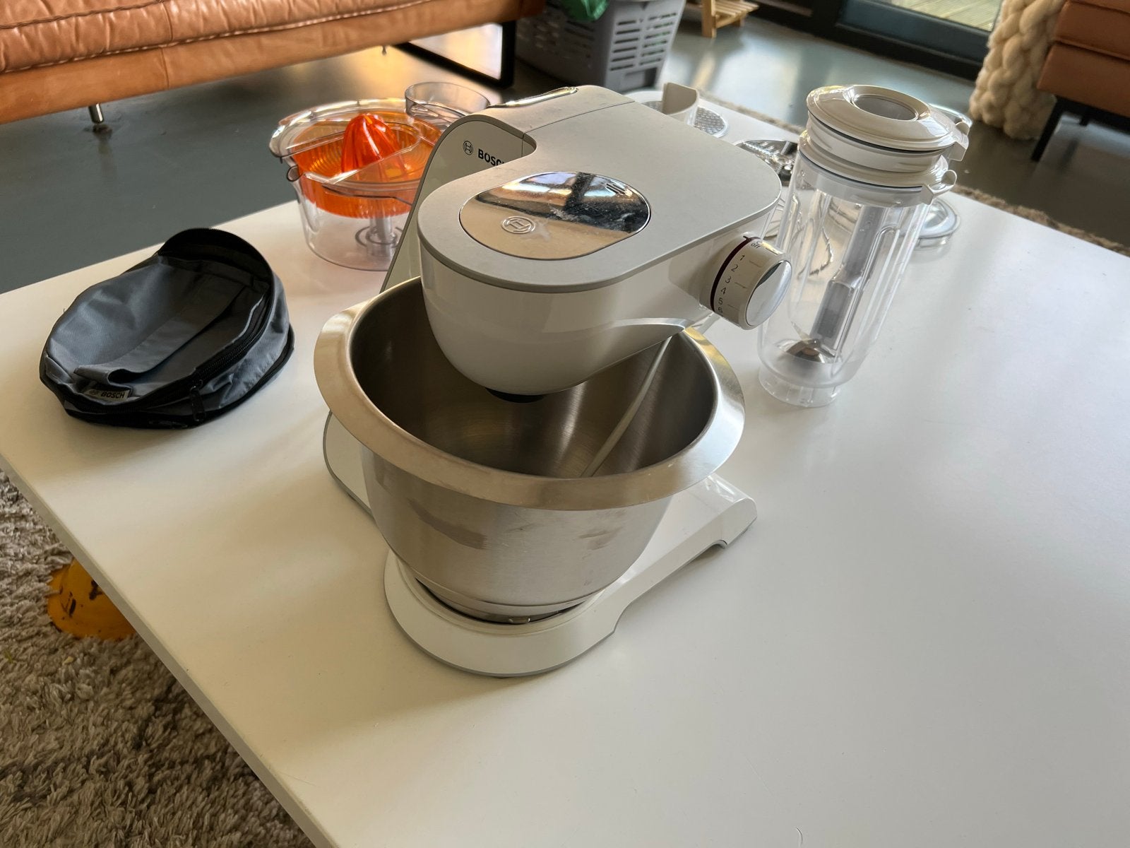 Bosch MUM54230/01 Keukenmachine met heel veel accessoires, Ophalen, Gebruikt, Vaatwasserbestendig, 3 snelheden of meer