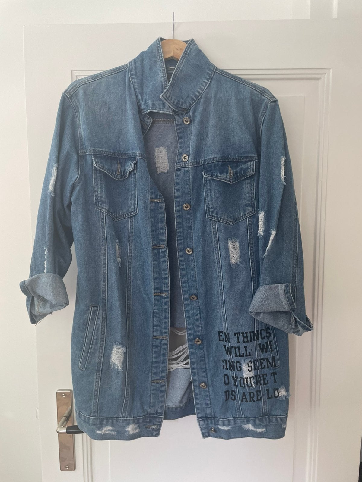 Spijkerjas maat L, zgan, Ophalen of Verzenden, Zo goed als nieuw, Maat 38/40 (M), Blauw
