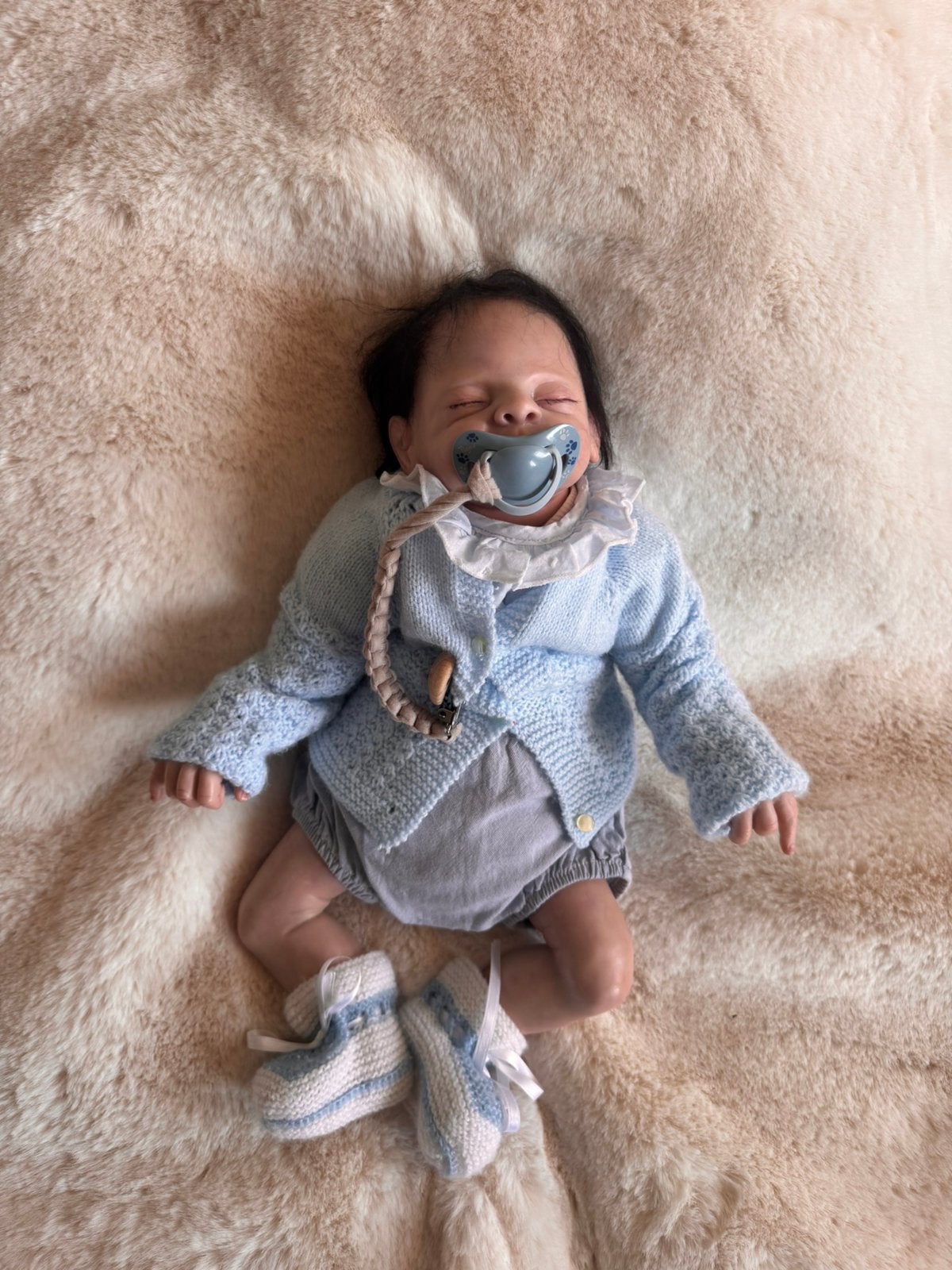 Prachtig mooie reborn baby Karlos, Ophalen of Verzenden, Gebruikt, Babypop, Levensecht of Reborn