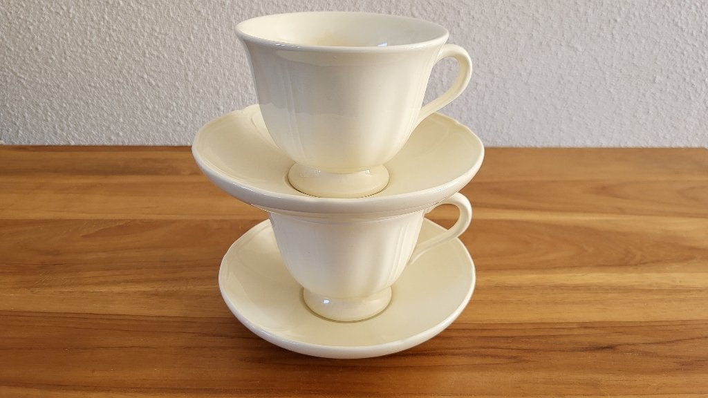 Set van 2 Wedgwood Queens Shape kop en schotels, Ophalen, Zo goed als nieuw, Kop(pen) en/of Schotel(s), Wedgwood