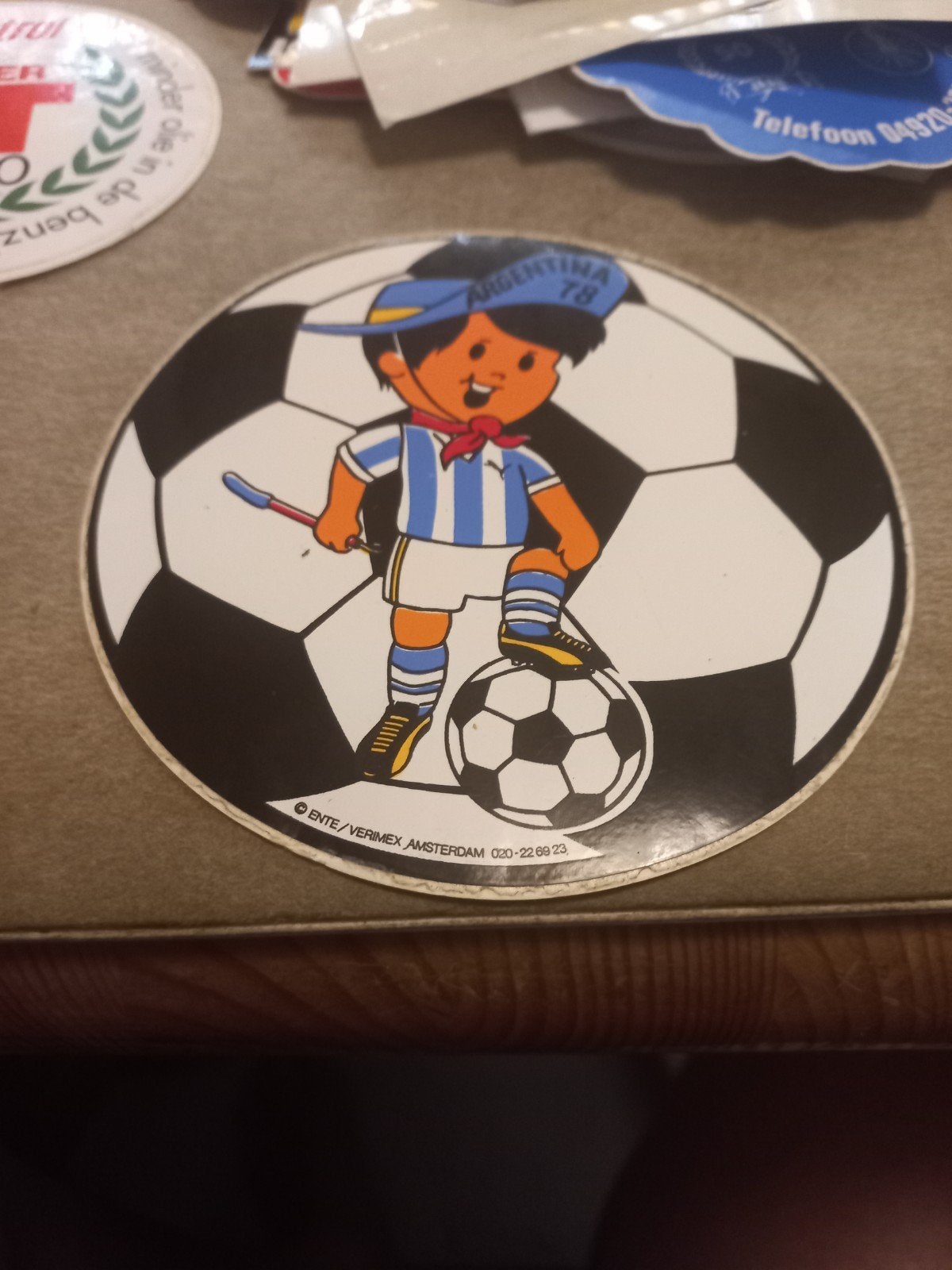 Vintage Sticker WK Voetbal Argentinië 1978, Ophalen of Verzenden, Gebruikt