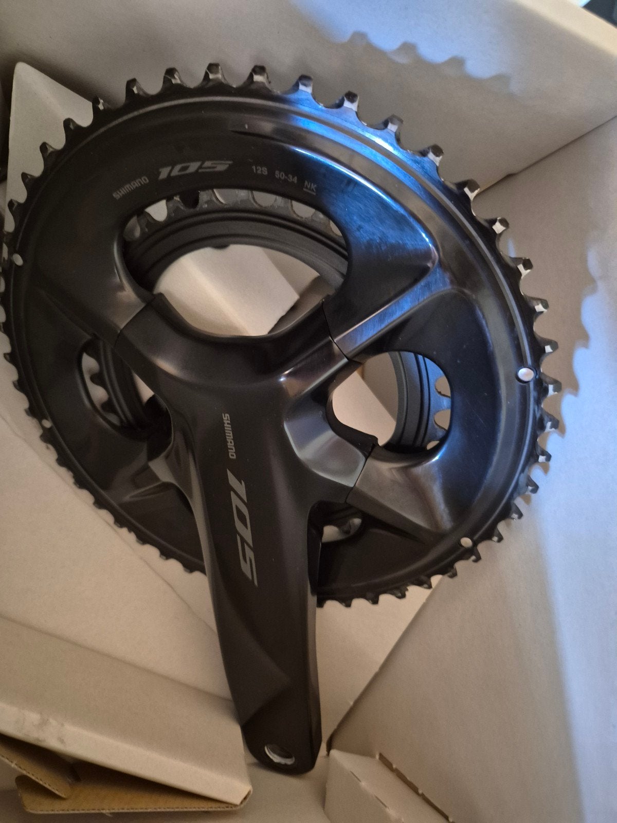 Shimano crankstel R7100 2x12 105 zgan 175mm, Crankstel of Pedalen, Shimano 105, Ophalen of Verzenden, Zo goed als nieuw