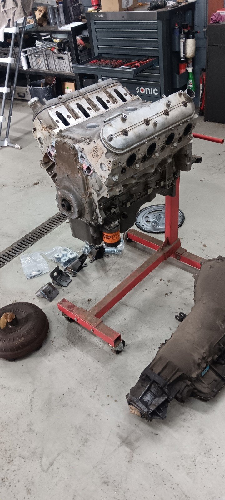Ls1 motor met th400 bak met motorsteunen en flexplate, Ophalen, Nieuw
