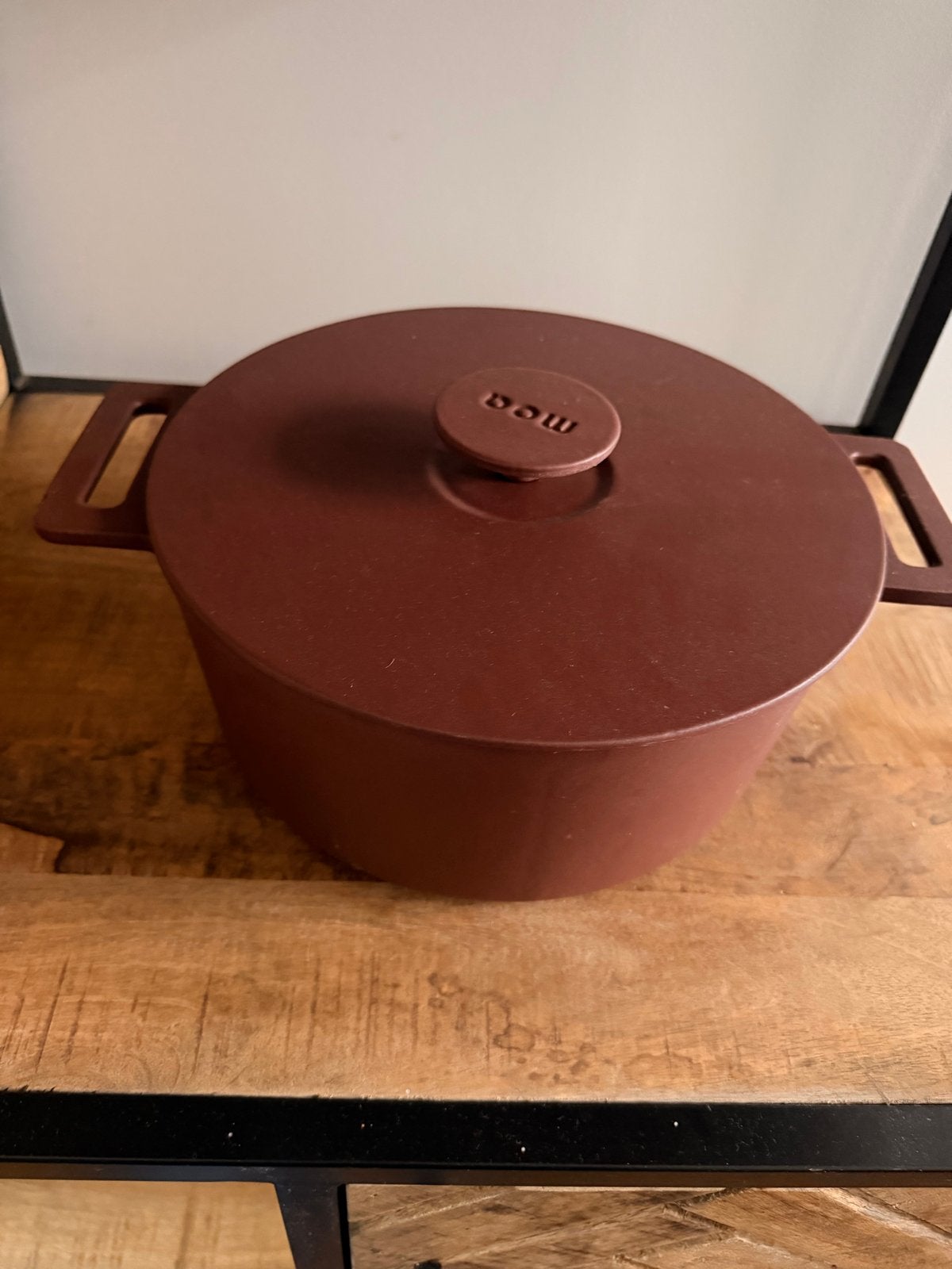 Moa Gietijzeren Pan - Goede Staat 26cm, Huis en Inrichting, Keuken | Potten en Pannen, Gebruikt, Met deksel, Ophalen of Verzenden