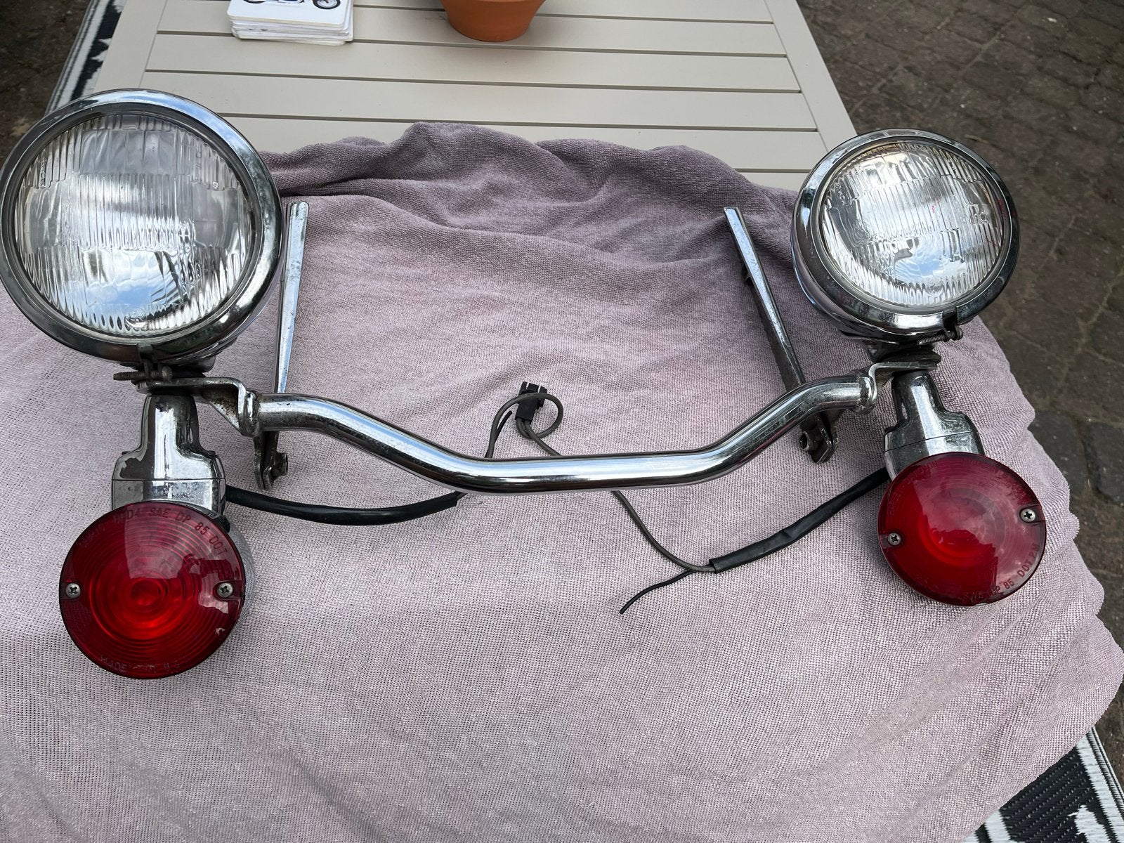 Vintage Verstralers/Mistlampen met Achterlichten, Ophalen of Verzenden, Gebruikt, Oldtimer onderdelen