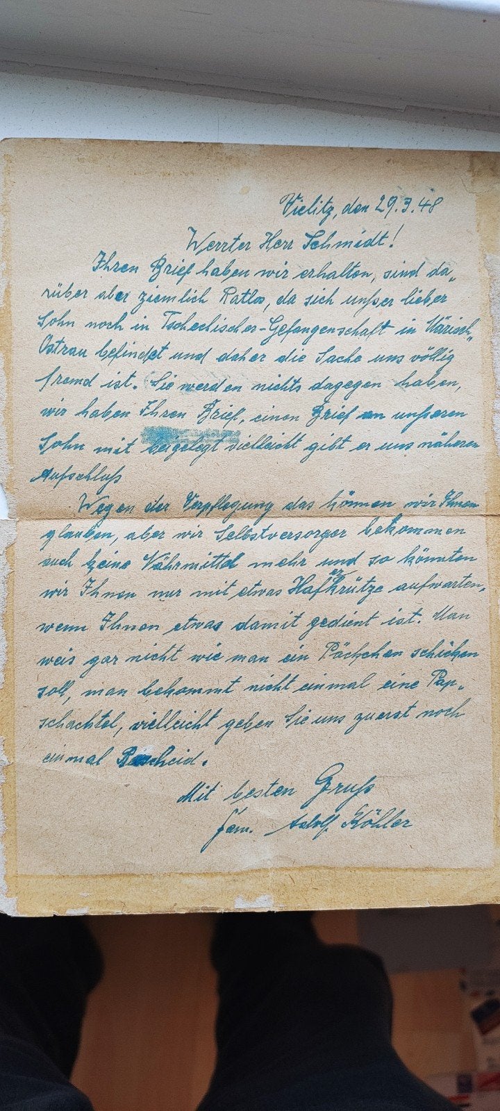 Originele Duitse Feldpostbrief uit 1948 – Naoorlogse corres, Ophalen of Verzenden, Duitse Keizerrijk