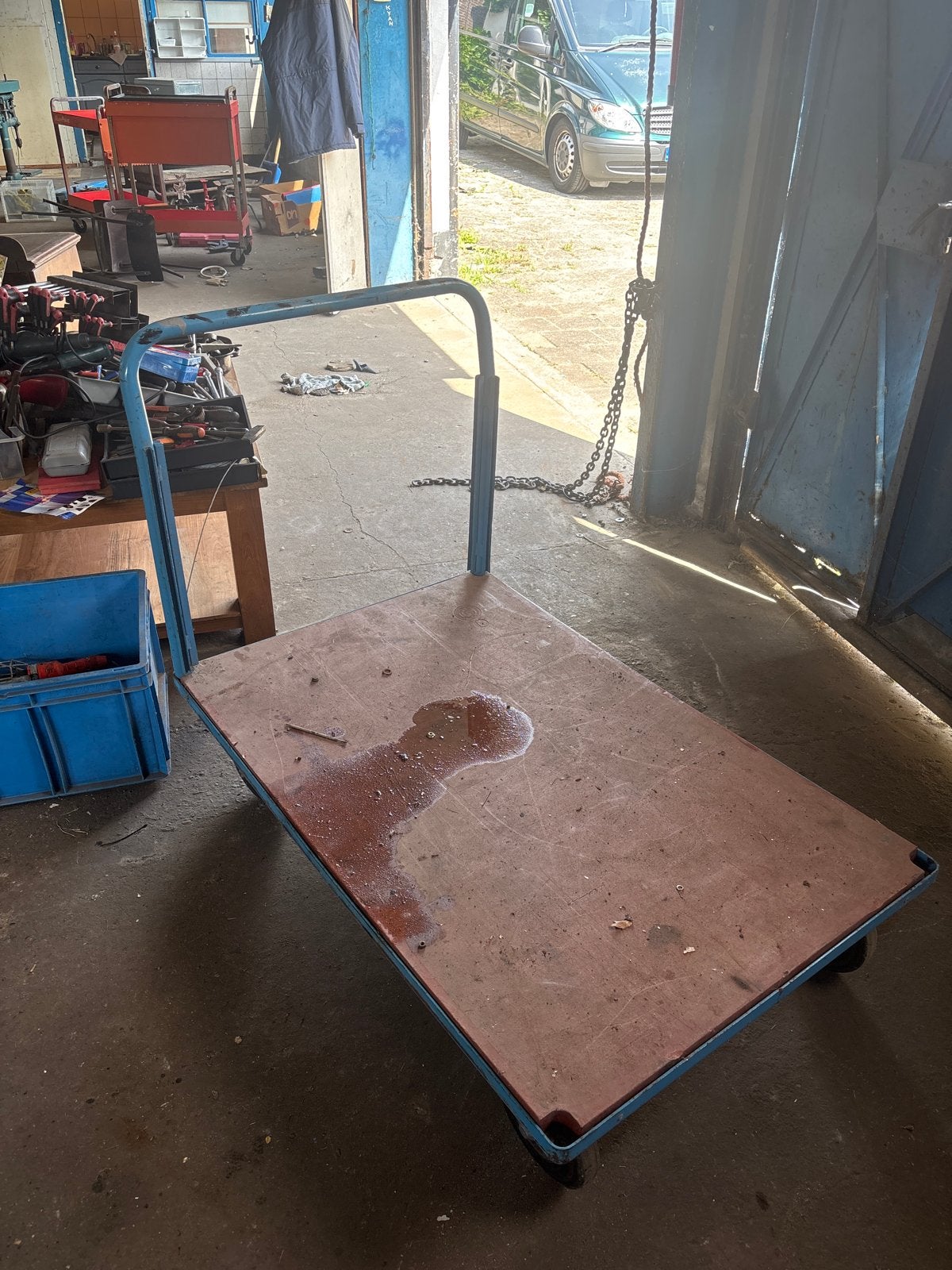 Robuuste transportkar met stalen frame, Doe-het-zelf en Verbouw, Transportwagens, 100 liter of meer, Ophalen, Gebruikt, Transportkar