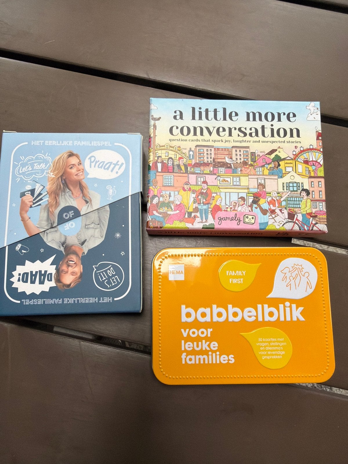 3 zo goed als nieuwe spellen: Familie, Babbelblik & Conversa, Hobby en Vrije tijd, Ophalen of Verzenden, Zo goed als nieuw