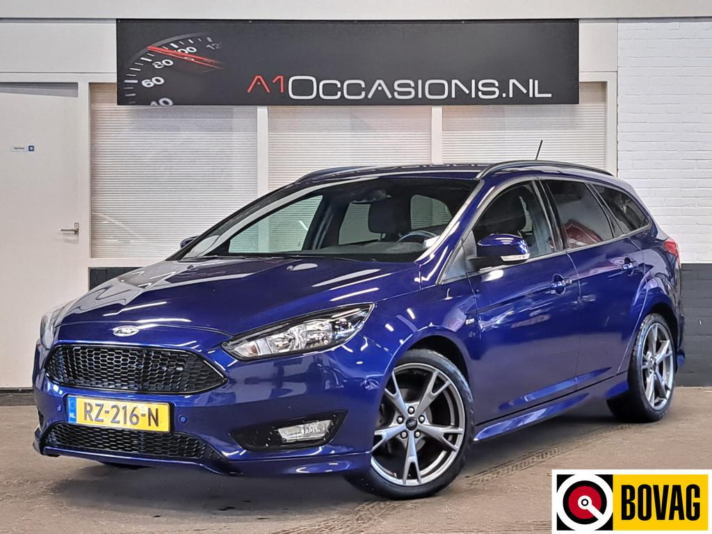 Ford FOCUS Wagon 1.0 ST-Line + NAVI (bj 2018), Stof, Gebruikt, Euro 6, Blauw