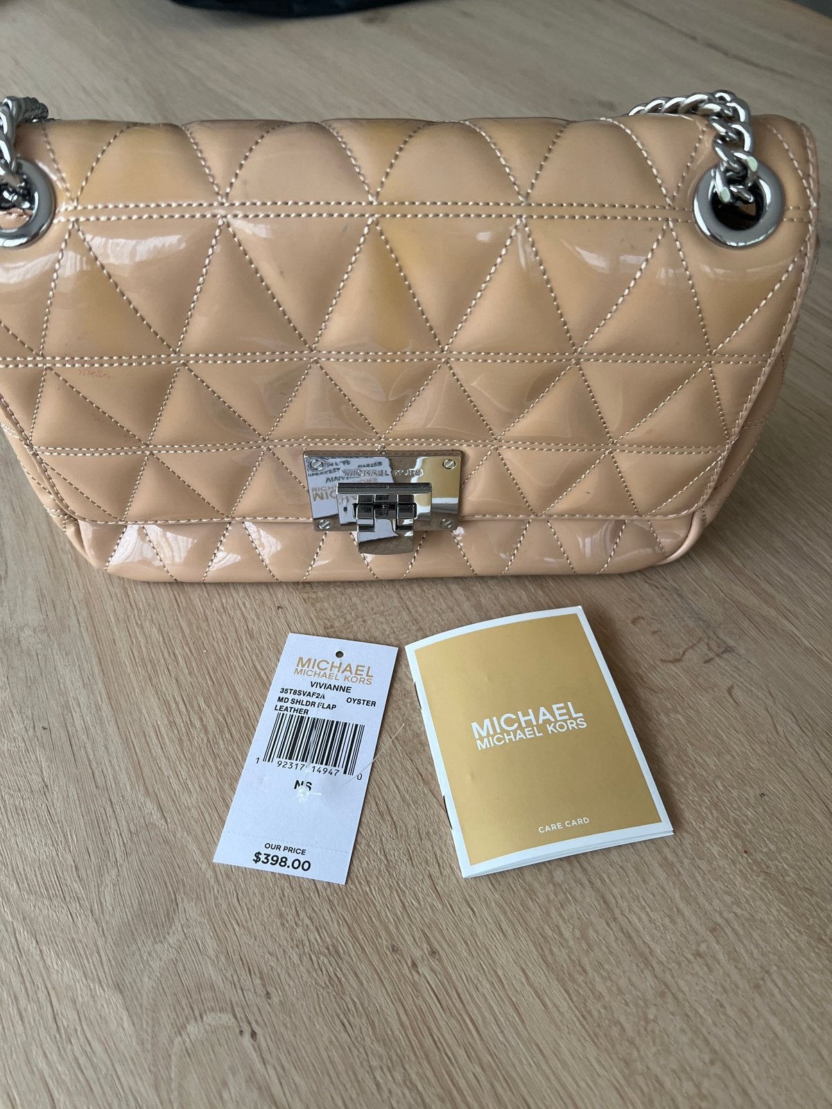 Michael Kors Vivianne Tas - Niet Gebruikt, Verzenden, Zo goed als nieuw, Beige, Schoudertasje