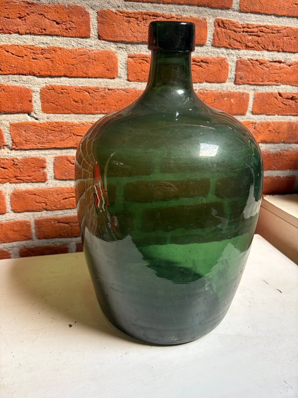 Antieke Groene Dame Jeanne Gistfles - Vintage Ballonfles, Antiek en Kunst, Ophalen