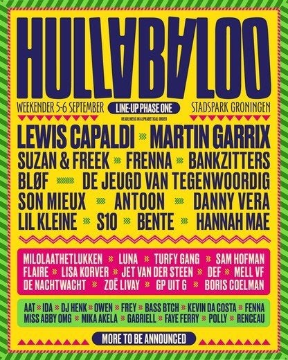 Hullabaloo Festival 2026 ticket zaterdag 5 september, Eén persoon