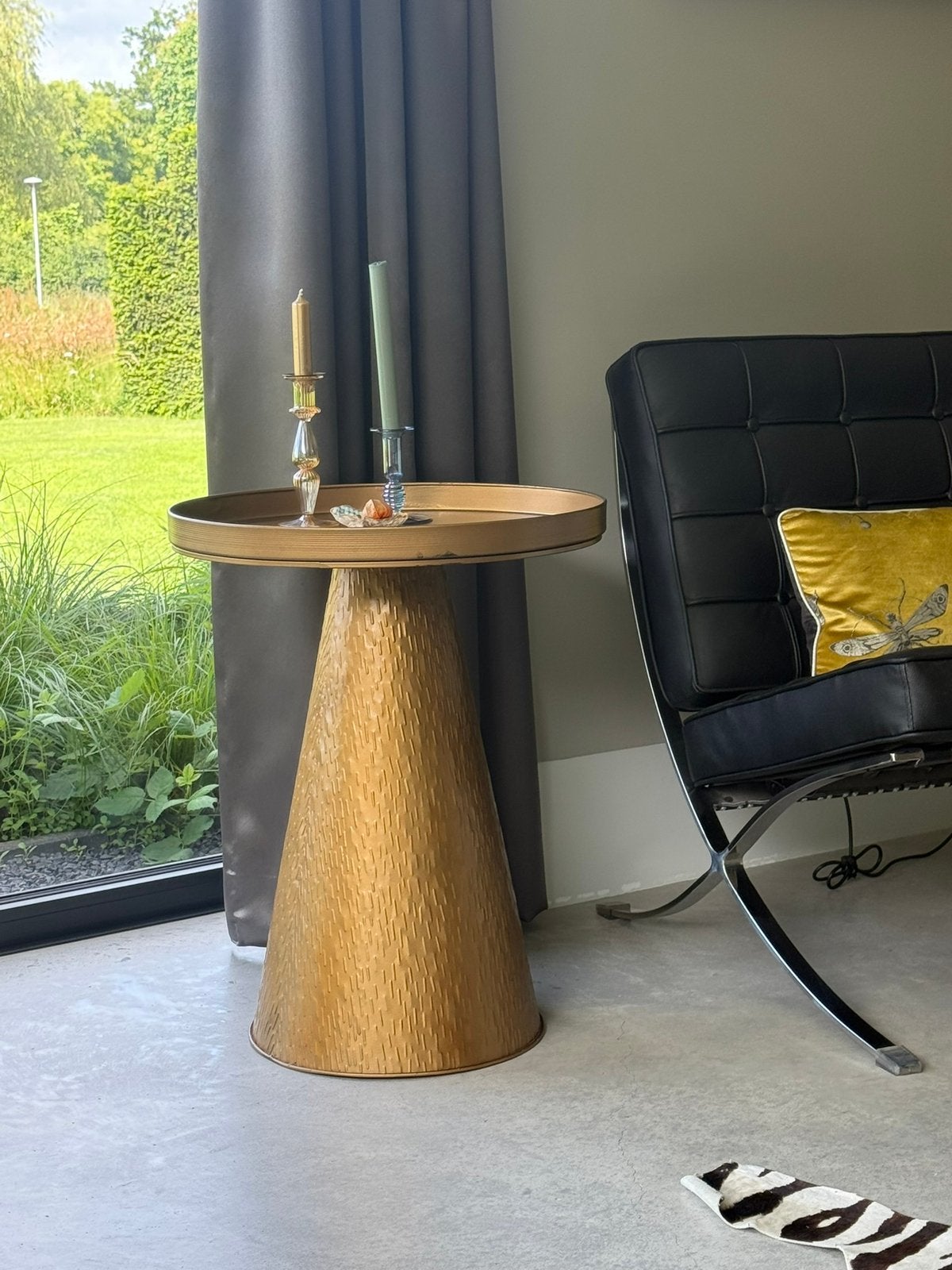 Bijzettafeltje, Minder dan 55 cm, Metaal of Aluminium, Hotelchique, Rond