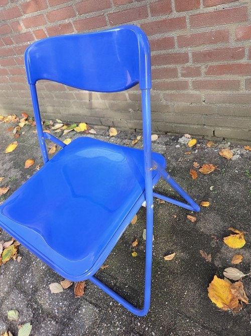 klapstoel blauw, Ophalen of Verzenden