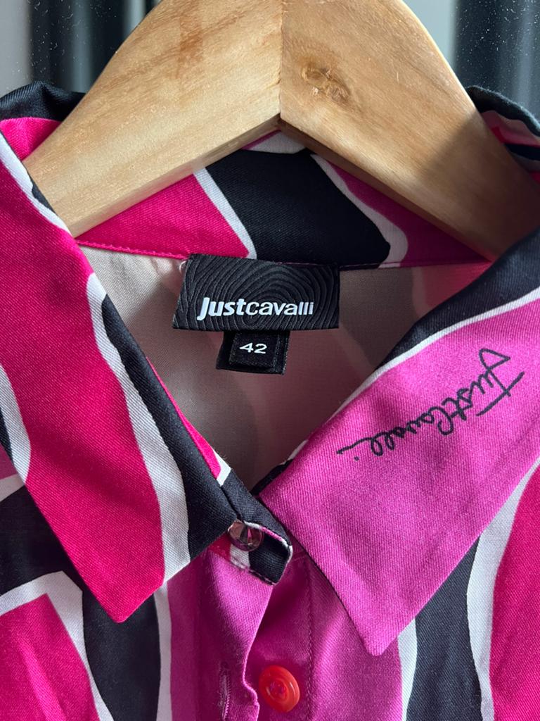Just Cavalli zijden blouse met 3/4 mouw, maat 36/38, Ophalen of Verzenden, Nieuw, Maat 36 (S), Overige kleuren