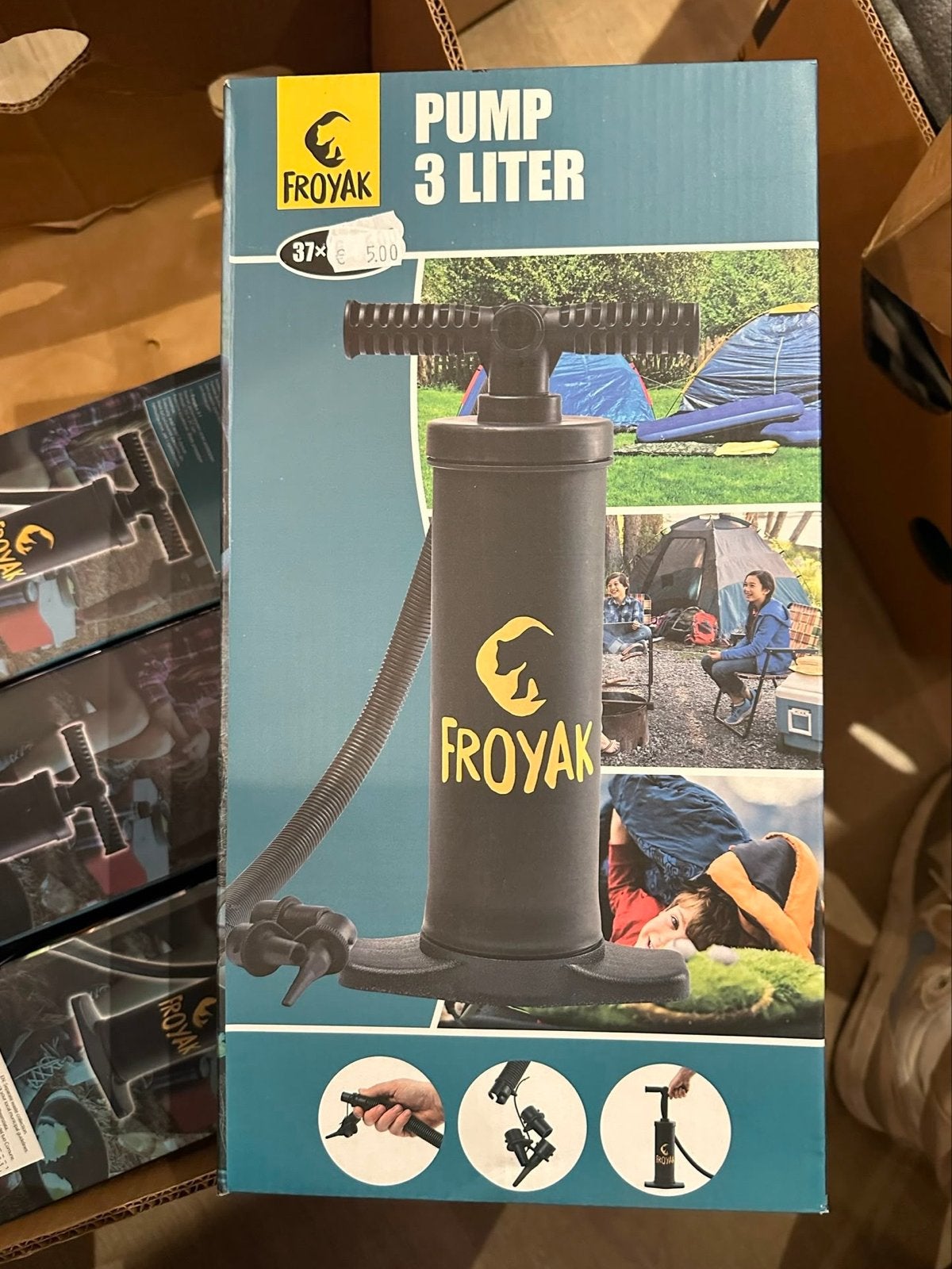 Froyak 3 Liter Pomp - Ideaal voor Kamperen en Opblaasartikel, Caravans en Kamperen, Ophalen of Verzenden, Nieuw