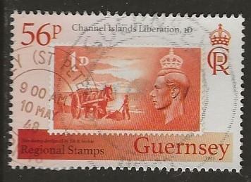 Guernsey 56, zegel op zegel, Verzenden, Gestempeld