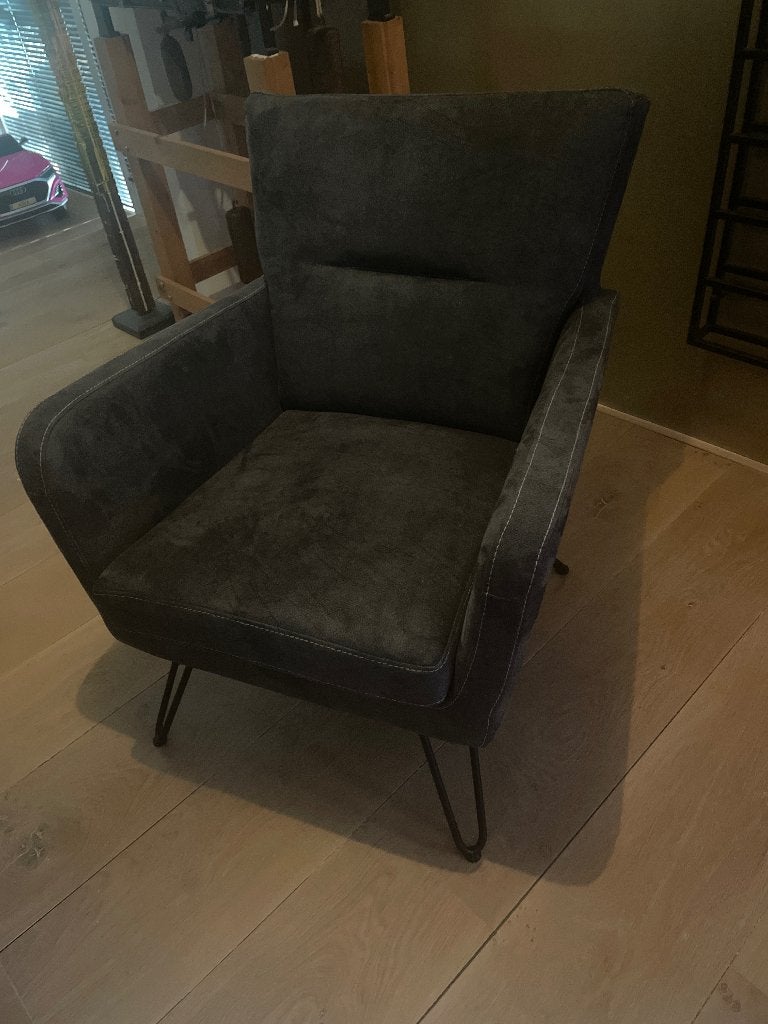 2x Fauteuil Artist - Graphite River, Huis en Inrichting, Fauteuils, Zo goed als nieuw, Metaal, Stof, 50 tot 75 cm, 75 tot 100 cm