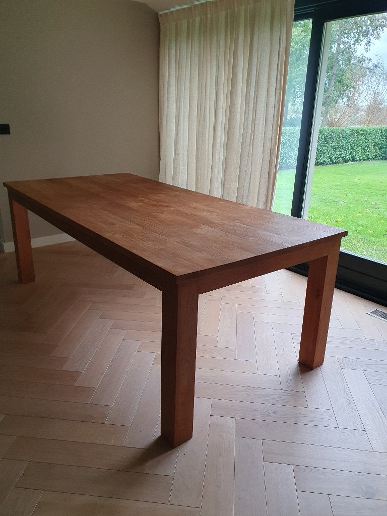 Eettafel teak 220X105X78 cm, Ophalen, Gebruikt, 100 tot 150 cm, Teakhout