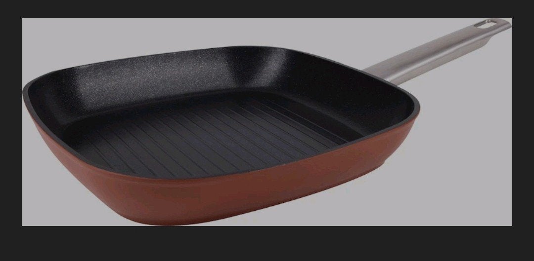 San Ignacio Agros - Vierkante grillpan 24x4,0cm Gesmeed alum, Ophalen, Koekenpan, Aluminium, Zo goed als nieuw