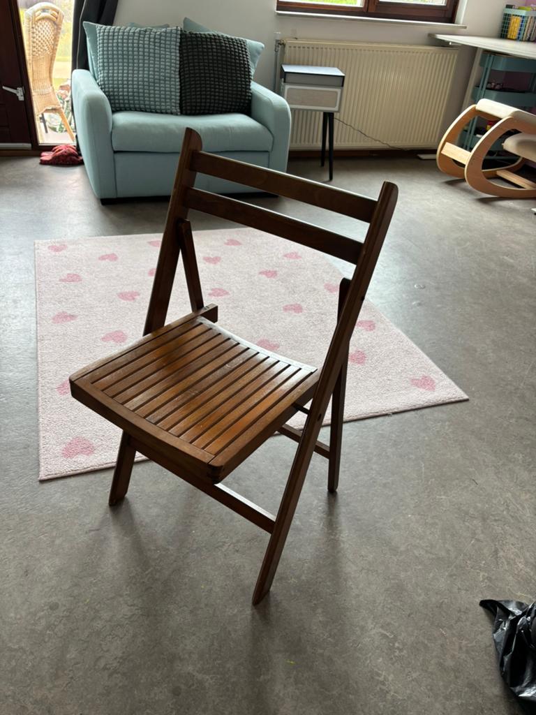 Retro houten klapstoelen, Ophalen, Gebruikt, Bruin