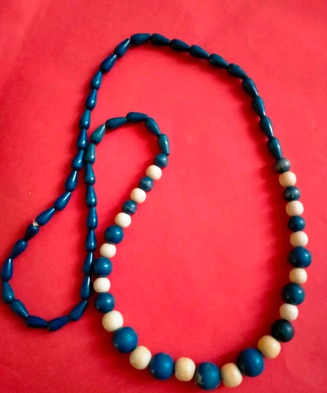 Vintage ketting houten kralen, Sieraden, Tassen en Uiterlijk, Kettingen, Ophalen of Verzenden, Zo goed als nieuw, Bruin, Overige materialen