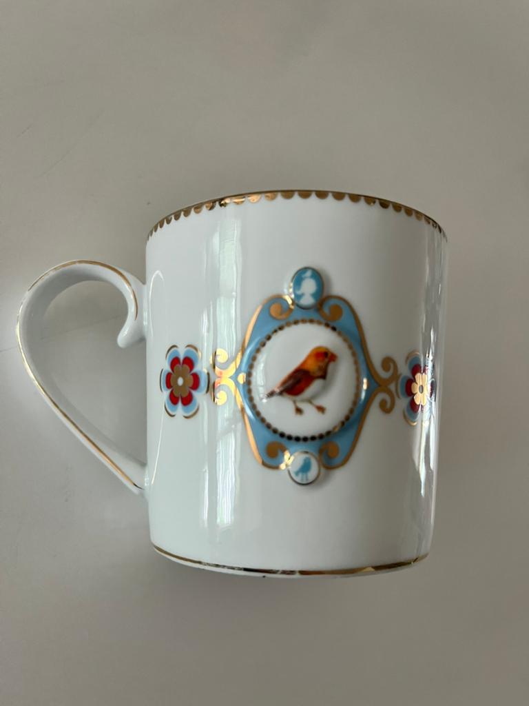 Mooi wit aardewerken koffiekopje Pip Studio Lovebird!, Ophalen of Verzenden, Zo goed als nieuw, Porselein, Overige stijlen