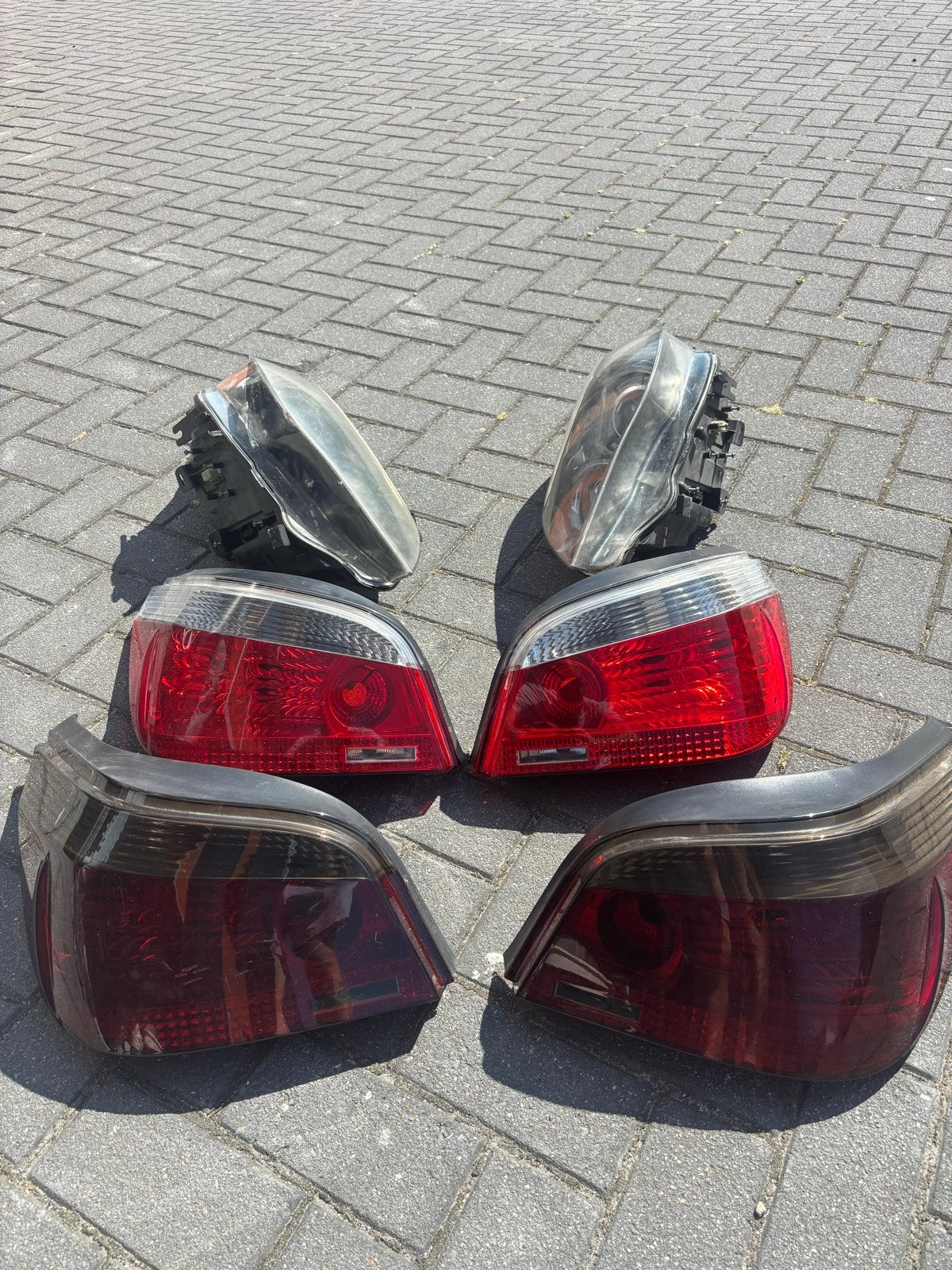BMW E60 E61 LCI Achterlichten en Koplampen Set, Auto-onderdelen, Verlichting, Ophalen, Gebruikt, BMW