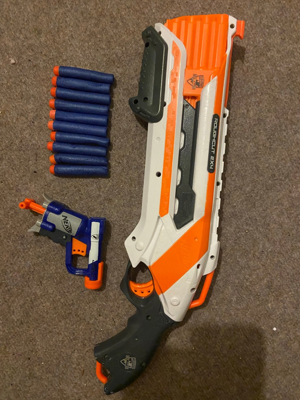 Nerf gun blaster Roughcut 2x4 incl kleine Nerf met pijltjes, Ophalen of Verzenden, Gebruikt, Jongen of Meisje