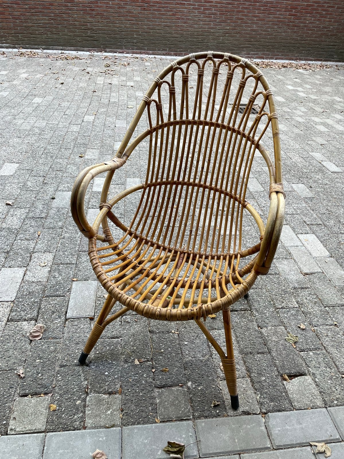 Vintage rotan stoel - Gebruikt, Ophalen, Gebruikt, Bruin, Riet of Rotan