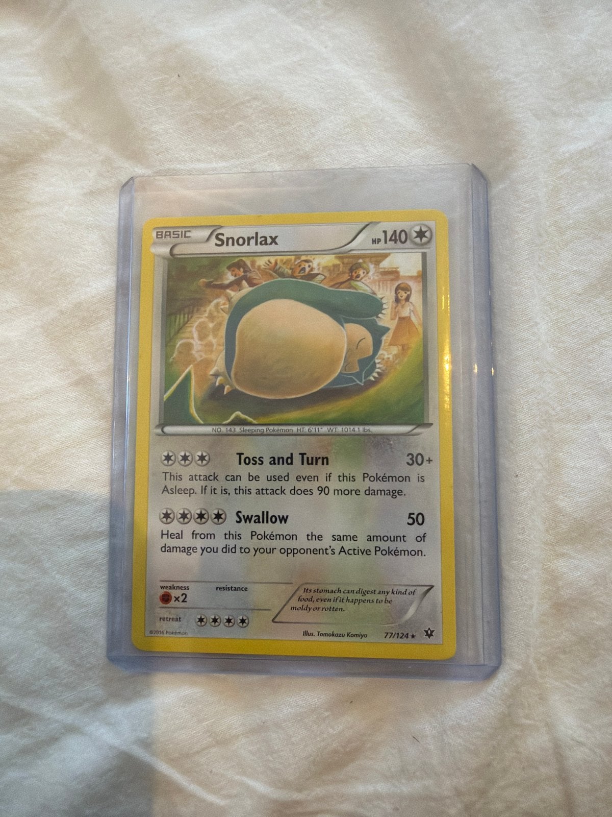 Snorlax 77/124 Fates Collide Pokémon Kaart, Ophalen, Zo goed als nieuw, Losse kaart