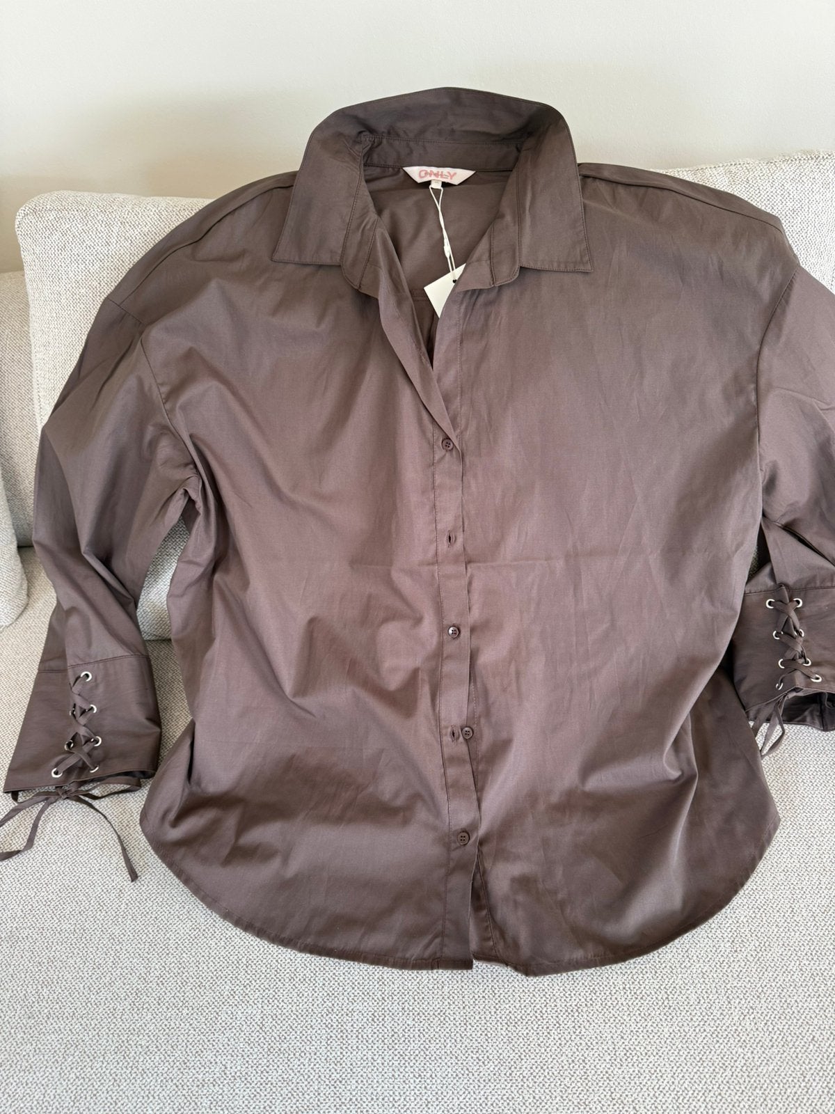 Nieuwe blouse, Ophalen of Verzenden, Zo goed als nieuw, Maat 46/48 (XL) of groter, Bruin
