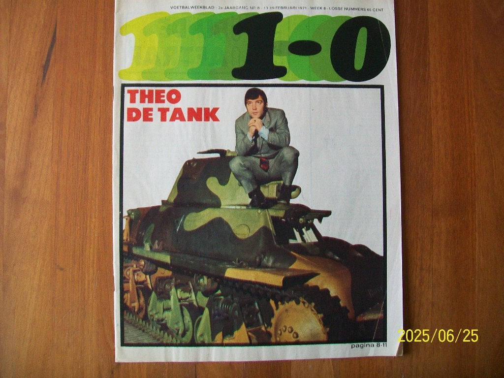 1-0 nummer 8 - 1971 ( Theo Laseroms, Curacao), Verzenden, Gebruikt, Feyenoord, Boek of Tijdschrift