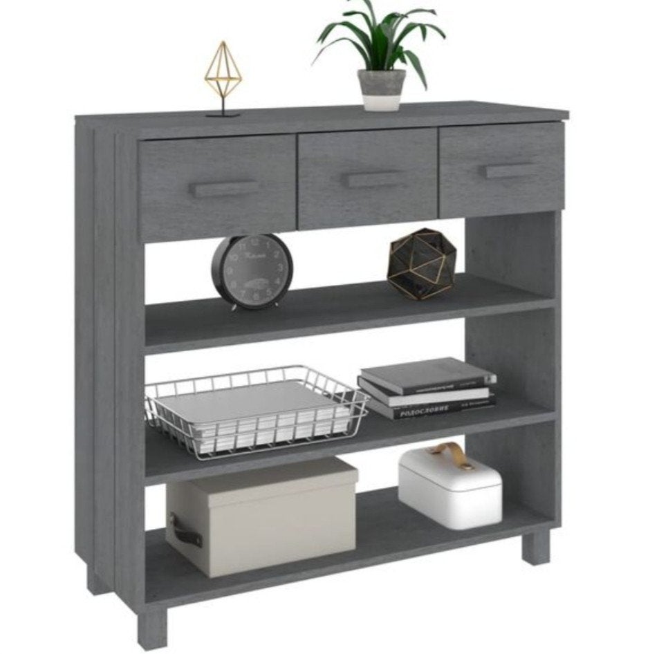 Houten sidetable met lades en verstelbare planken, Ophalen, 100 tot 150 cm, Grenenhout, 25 tot 50 cm