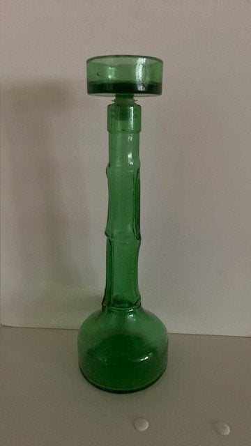 Vintage glazen pijpvaas, bamboemodel, 'Empoli VE', Italië, Antiek en Kunst, Antiek | Glas en Kristal, Ophalen of Verzenden