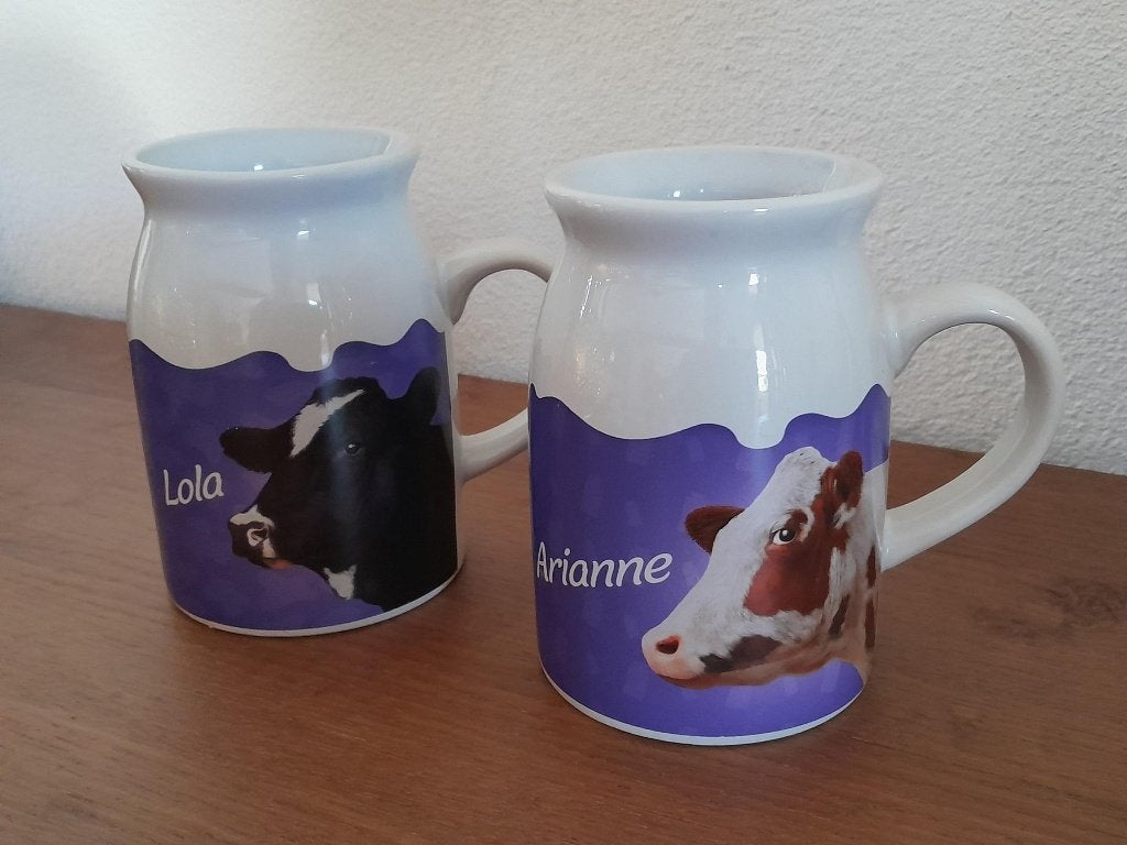 2 mokken mok beker van Milka Koeienmok koe. Nieuw!, Huis en Inrichting, Keuken | Servies, Nieuw, Overige stijlen, Aardewerk, Mok