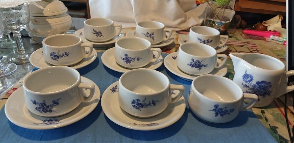 tassen ondertassen melkkan vintage hotelporselein, Ophalen of Verzenden, Zo goed als nieuw, Overige stijlen, Kop(pen) en/of Schotel(s)